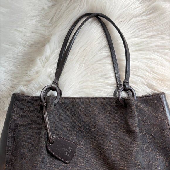 Gucci Monogram Tote Bag Dark Brown - Picture 4 of 13